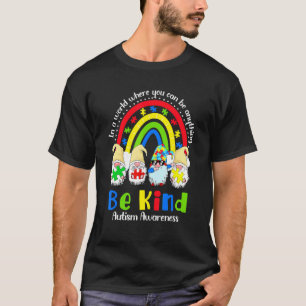 Regenbogen-Gnome Seid nett Autismus-Bewusstseinsmo T-Shirt