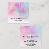 *~* Regenbogen Gold Sparkle Glitzer Moon Sun Unico Quadratische Visitenkarte (Vorne/Hinten)