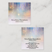 *~* Regenbogen Gold Sparkle Moon Sun Celestis Quadratische Visitenkarte (Vorne/Hinten)