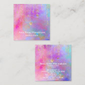 *~* Regenbogen Gold Sparkon Glitzer Moon Sun Quadratische Visitenkarte (Vorne/Hinten)