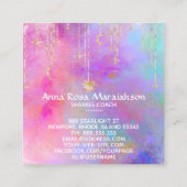 *~* Regenbogen Gold Sparkon Glitzer Moon Sun Quadratische Visitenkarte (Rückseite)