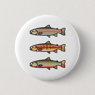 Regenbogen-Goldbachforellen-Anglergeschenk Button