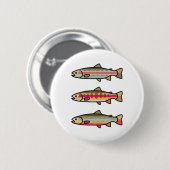 Regenbogen-Goldbachforellen-Anglergeschenk Button (Vorne & Hinten)