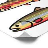 Regenbogen-Goldbachforellen-Anglergeschenk Poster (Ecke)