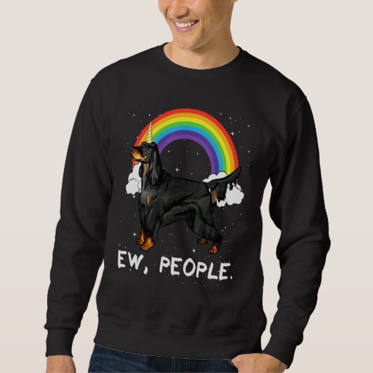 Regenbogen Gordon Setter Ew Menschen Einhorn Hund Sweatshirt (Vorderseite)