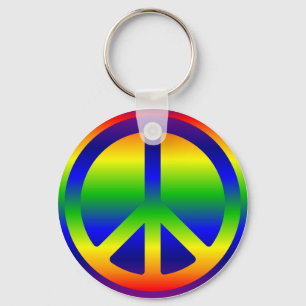 Regenbogen-Gradient-Friedenssymbol-Schlüsselanhäng Schlüsselanhänger