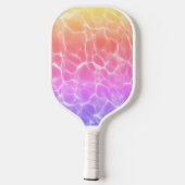 Regenbogen-Gradient-Schwimmbad-Foto-Chic-Monogramm Pickleball Schläger (Rückseite)