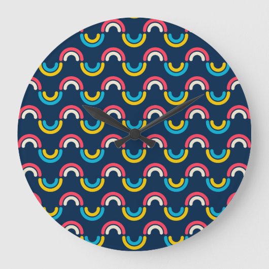 Regenbogen Große Wanduhr (Vorderseite)