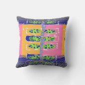 Regenbogen Grün Blau Floral Kissen (Rückseite)