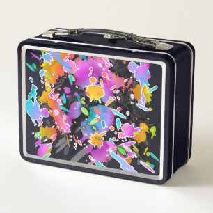 REGENBOGEN-GRUNGE-PUNK-ABSTRACT-ART METALL BROTDOSE