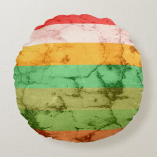 Regenbogen-Grunge-Streifen Hintergrund Rundes Kissen