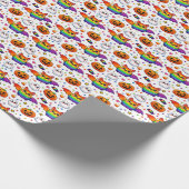 🌈🦇 Regenbogen-Grusel-Party Geschenkpapier (Ecke)
