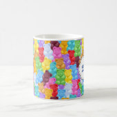 Regenbogen-gummiartiger Bärn-personalisierte Tasse (Mittel)