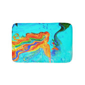 Regenbogen-haariges Meerjungfrauschwimmen Badematte (Vorderseite)