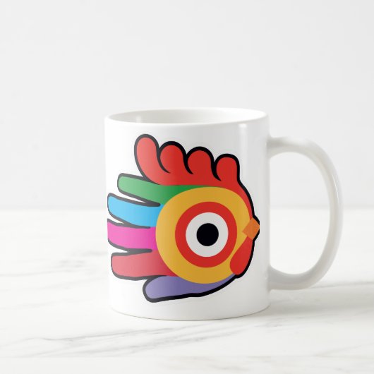 Regenbogen-Hahn mit rotem Kamm Kaffeetasse (Rechts)