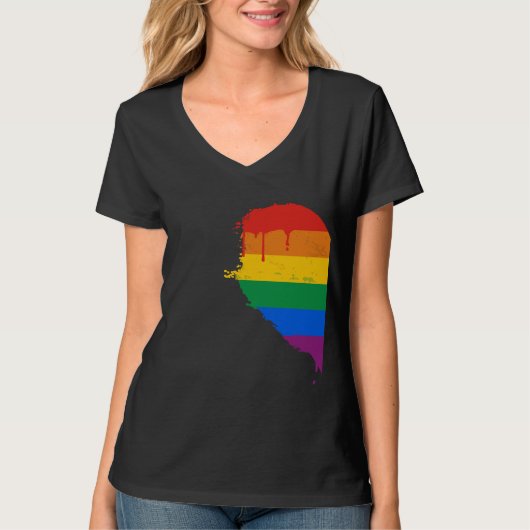 REGENBOGEN-HALBES HERZ VERLASSEN - .PNG T-Shirt (Vorderseite)