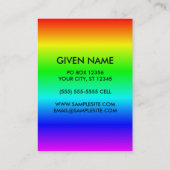 Regenbogen halten Ruhe und tragen weiter Visitenkarte (Rückseite)