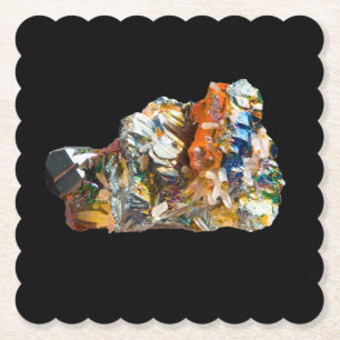 Regenbogen-Hämatit-Kristall Irisierendes Mineral Untersetzer