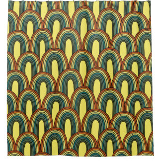 Regenbogen Hand Gezeichnet: Vintager Nahtloser Arm Duschvorhang