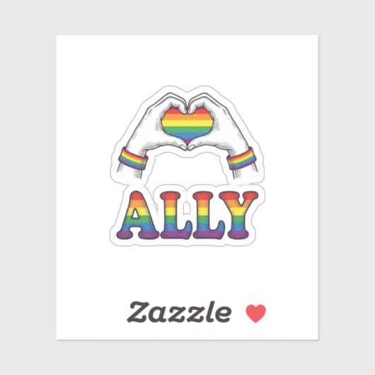 Regenbogen Hände Herz Vintage Pride Shirt Design Aufkleber (Blatt)