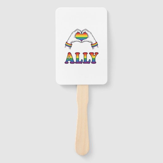 Regenbogen Hände Herz Vintage Pride Shirt Design Fächer (Vorderseite)