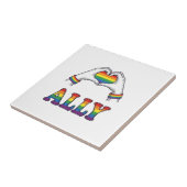 Regenbogen Hände Herz Vintage Pride Shirt Design Fliese (Seite)