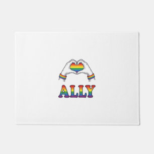 Regenbogen Hände Herz Vintage Pride Shirt Design Fußmatte
