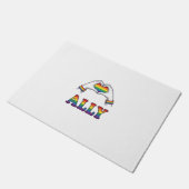 Regenbogen Hände Herz Vintage Pride Shirt Design Fußmatte (Schrägansicht)