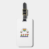Regenbogen Hände Herz Vintage Pride Shirt Design Gepäckanhänger (Vorderseite vertikal)