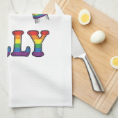Regenbogen Hände Herz Vintage Pride Shirt Design Geschirrtuch (Viertel Falte)