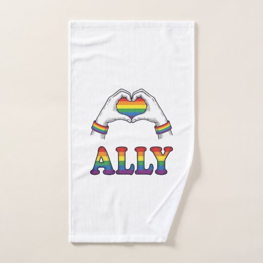 Regenbogen Hände Herz Vintage Pride Shirt Design Handtuch (Handtuch)