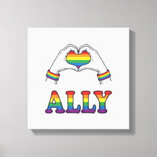 Regenbogen Hände Herz Vintage Pride Shirt Design Leinwanddruck
