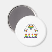 Regenbogen Hände Herz Vintage Pride Shirt Design Magnet (Vorderseite/Rückseite)