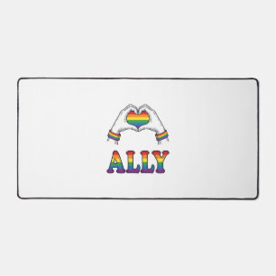 Regenbogen Hände Herz Vintage Pride Shirt Design Schreibtischunterlage