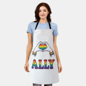 Regenbogen Hände Herz Vintage Pride Shirt Design Schürze (Getragen)