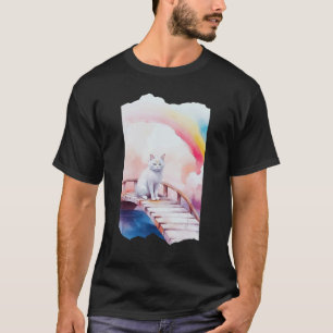 Regenbogen-Haustier-Brücke Weiße Katze Wasser Magi T-Shirt