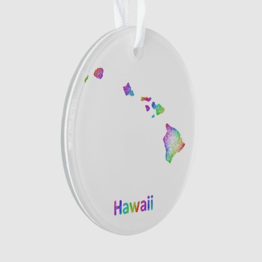 Regenbogen-Hawaii-Karte Ornament (Vorderseite)