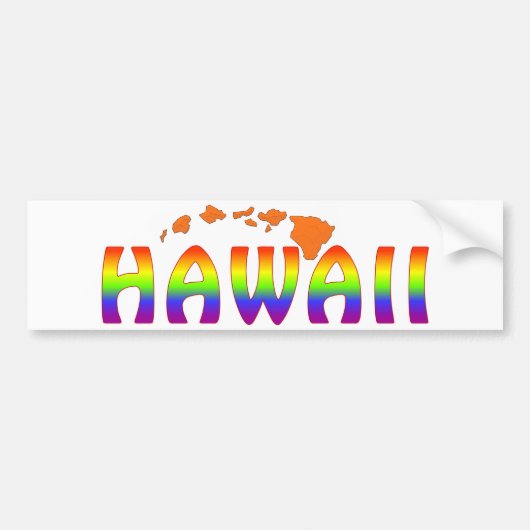 Regenbogen-Hawaii-Orangeninseln Autoaufkleber (Vorne)