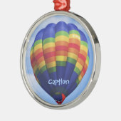 Regenbogen-Heißluft-Im Ballon aufsteigen Silbernes Ornament (Links)