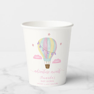 Regenbogen-Heißluftballon-Wolke-Stern-Baby-Party Pappbecher