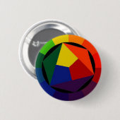 Regenbogen hell - homosexueller Symbol-Knopf Button (Vorne & Hinten)