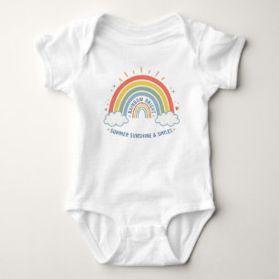 🌈 Regenbogen Helle Sommer-Sonnenschein & Lächeln Baby Strampler