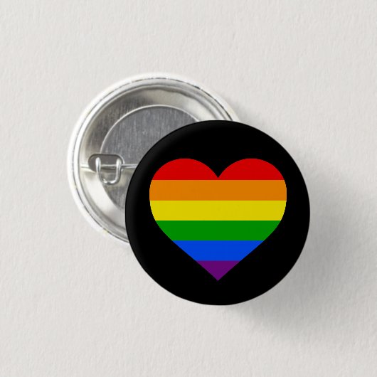"REGENBOGEN-HERZ" 1,25 Zoll Button (Vorne & Hinten)