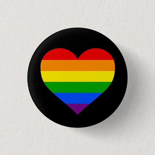 "REGENBOGEN-HERZ" 1,25 Zoll Button (Vorderseite)