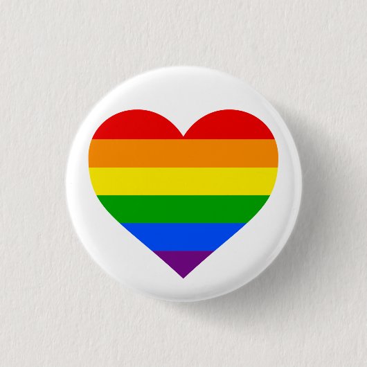 "REGENBOGEN-HERZ" 1,25 Zoll Button (Vorderseite)