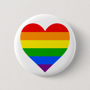 "REGENBOGEN-HERZ" 6 Zoll Button