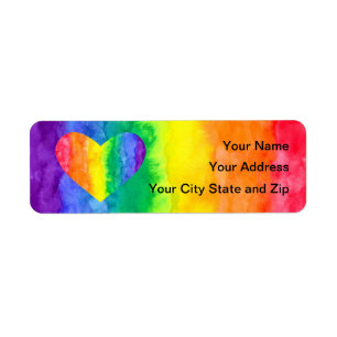 Regenbogen-Herz auf Regenbogen-Aquarell-Wäsche