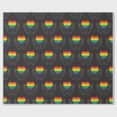 Regenbogen-Herz Autismus Unterstützende Hände Dunk Geschenkpapier (Flach)