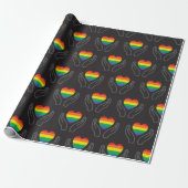 Regenbogen-Herz Autismus Unterstützende Hände Dunk Geschenkpapier (Ungerollt)