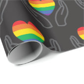 Regenbogen-Herz Autismus Unterstützende Hände Dunk Geschenkpapier (Rolleneckpunkt)
